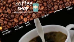 coffee shop Ekran reklamowy (16:9) template