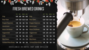 Coffee Shop Digital Menu Board Template Ekran reklamowy (16:9)