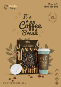 Coffee shop flyer A5 template