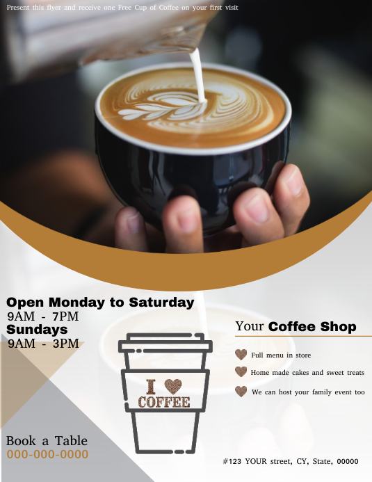 Coffee Shop Flyer Template Postermywall