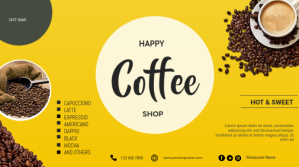 Coffee shop flyers Presentation (16:9) template