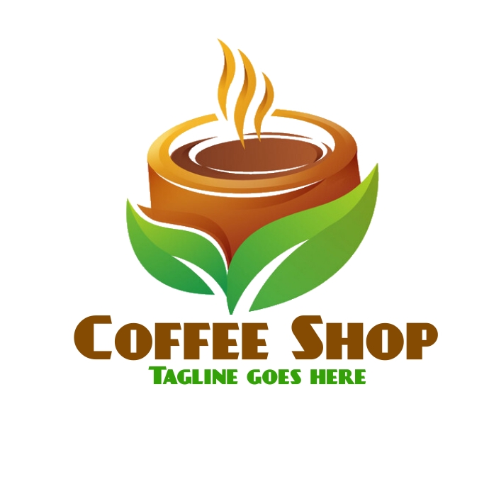 Coffee shop logo, coffee brand logo template