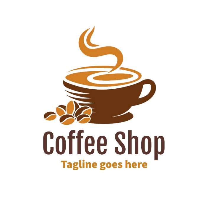 Coffee shop logo, coffee brand logo template