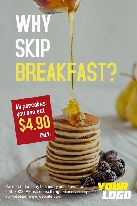 Coffee shop lunch breakfast restaurant poster Template | PosterMyWall