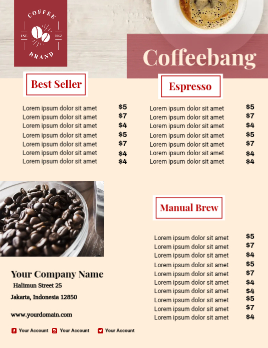 Coffee Shop Menu Template | PosterMyWall