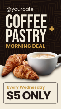 Black Coffee and Pastry Deal Instagram Story Template