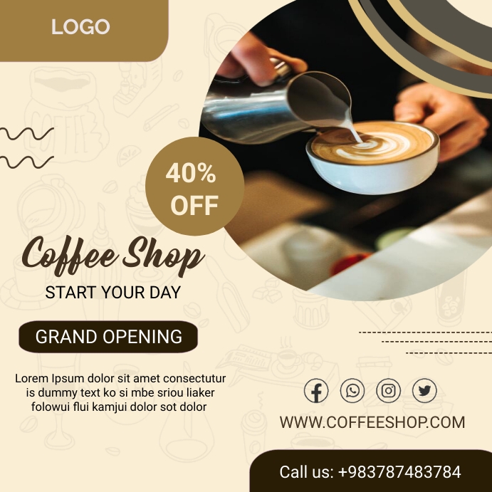 coffee shop opening template PosterMyWall