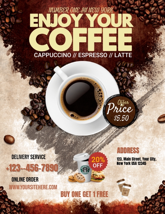 Coffee Shop Poster, Template | PosterMyWall