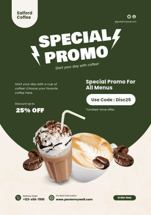 coffee shop promotion template | PosterMyWall