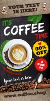 Coffee Shop Rollup Bannière rétractable 3 pouces x 6 pouces template