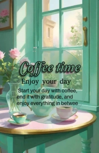 Coffee time Enjoy your day Meia página larga template