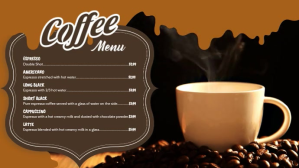 Coffee Video Menu Digital Display Template