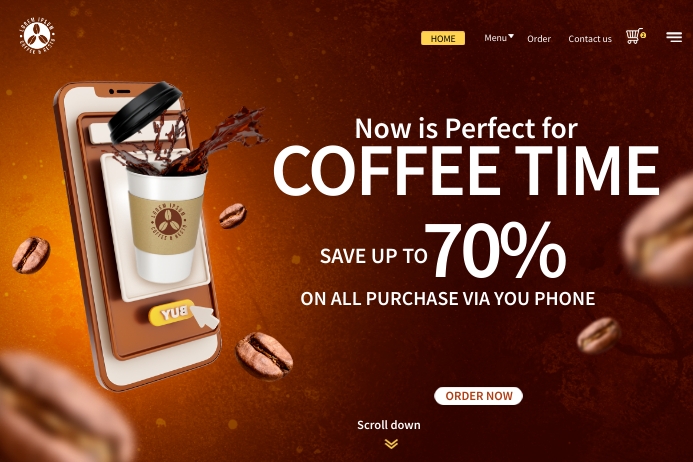 Coffee Computer Blog Header Coffee Website Header Template | PosterMyWall