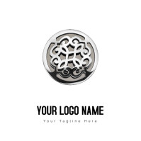 Coin Silver Black White Grey Logo template