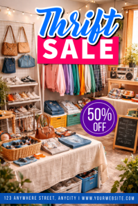 Cokelat Ceria Thrift Sale Poster Iphosta template
