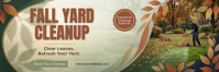 Brown Fall Yard Cleanup Intestazione di Twitter Template