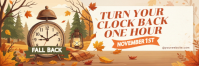 Marrón Daylight Saving Time Reminder Encabezado de Twitter Template