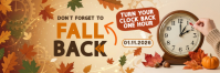 Brown Daylight Saving Time Reminder Заголовок Twitter Template