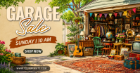 Cokelat Ilustratif Garage Sale Gambar Bersama Facebook delt Facebook-billede template