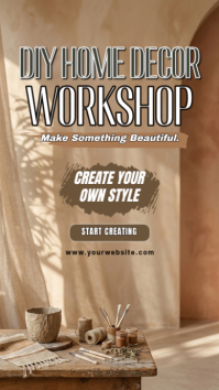 Brown DIY Home Decor Workshop Instagram Story Template