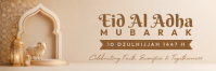 Cokelat Modern & Minimal Eid Al Adha Celebration Tajuk Twitter template
