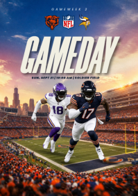 Marrón Football Game Day A4 Template
