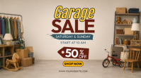 Cokelat Profesional Garage Sale Pos Twitter Twitter-opslag template