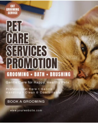 Castanho Pet Grooming Services Instagram Portrait Template