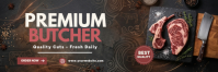 棕色 Butcher Shop Promotion Twitter-Kopfzeile Template