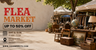 Cokelat Vintage Flea Market Gambar Bersama Facebook Obraz udostępniany na Facebooku template