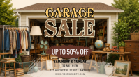 Cokelat Vintage Garage Sale Pos Twitter template