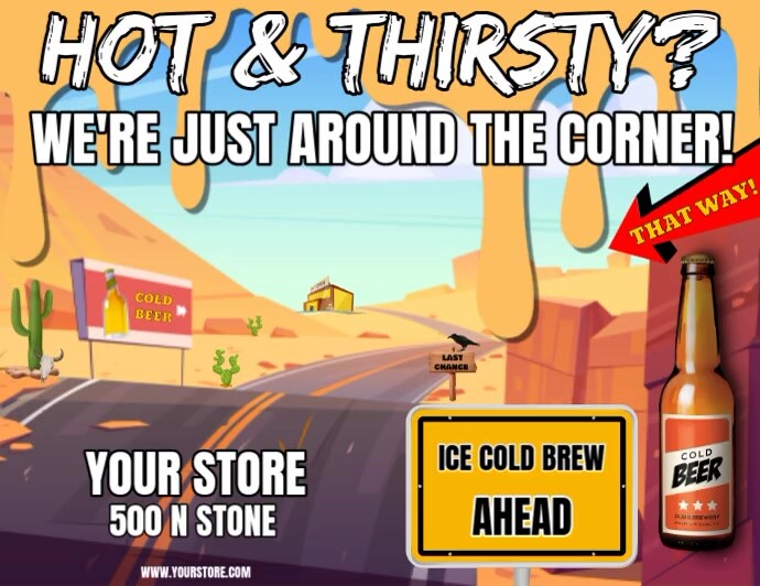 COLD BEER STORE FLYER AD WITH MUSIC Template | PosterMyWall