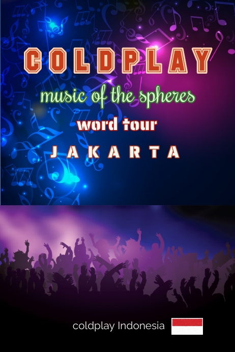 COLDPLAY WORD TOUR Template | PosterMyWall