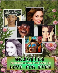 Collage besties pictures template design Instagram Portrait