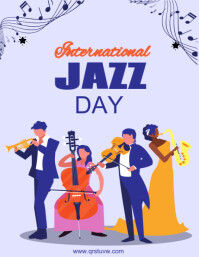 紫色 International Jazz Day Flyer Template