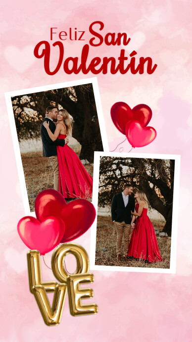 Collage dia de San Valentín post instagram template