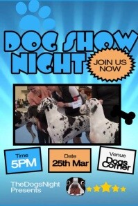 Niebieski Dog Show Event Poster Template