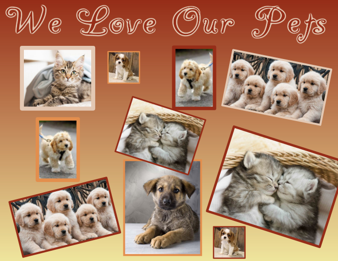 Kolase Anjing Kucing Keluarga Templat Postermywall