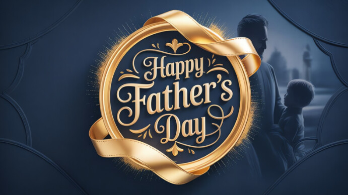 Father Gold Text Design Collage Elegant Happy Father's Day Gold Ribbon Design Morden Luxury ...