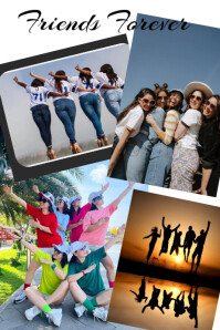 Collage Friends Forever  Poster template