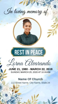 Collage Funeral Program Template Digital Display (9:16)