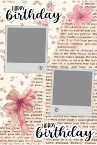Collage Happy Birthday Photo Frame Magazine Background Poster template