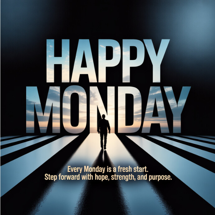 Collage Happy Monday Motivation | Fresh Start With Hope & Purpose Quote ...