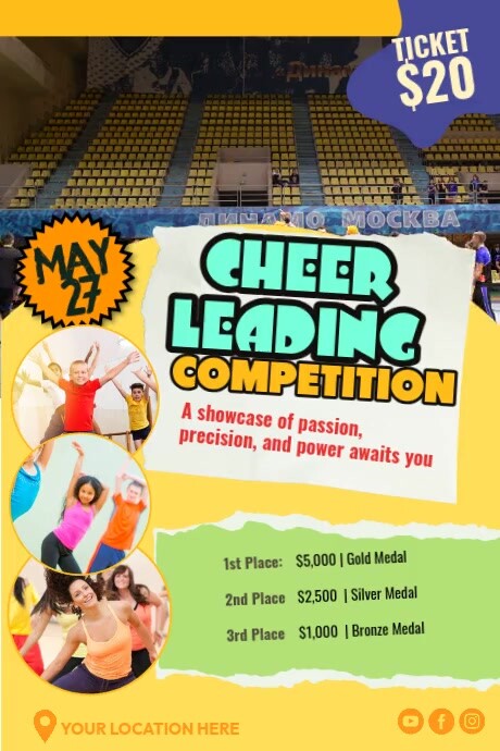 Collage Heerleading Competition, Poster Template | PosterMyWall