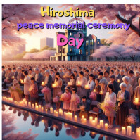 Collage Hiroshima Peace Memorial Ceremony Day  Instagram Post template
