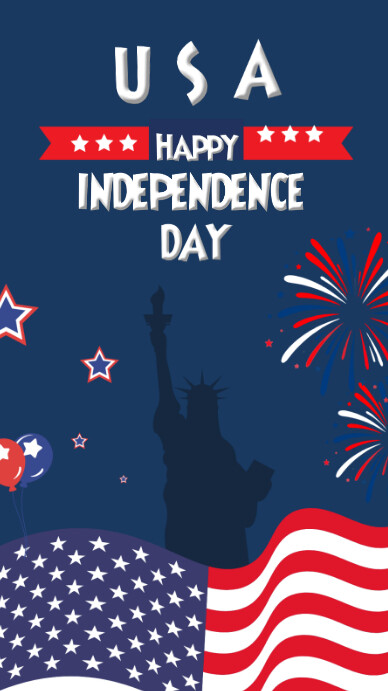 Collage Independence Day Celebration  Instagram Story Instagram-verhaal template