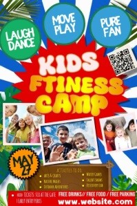 Collage Kids Ftiness  Poster Плакат template