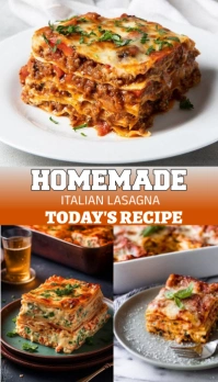 Collage Lasagna Day Business Card template
