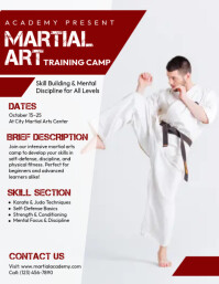 Collage Martial Art Red Flyer (us Letter) template