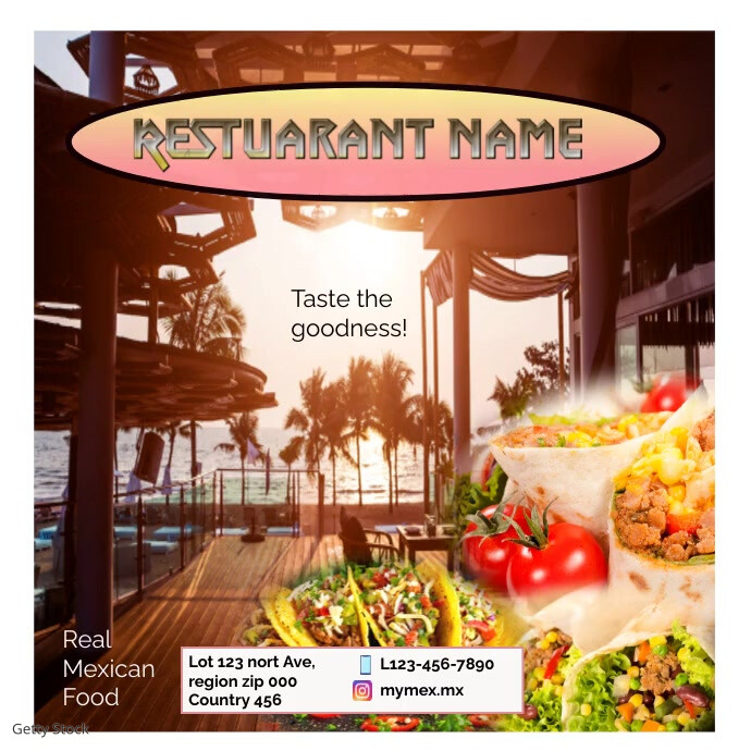 Collage Mexican Restaurant Instagram Post template
